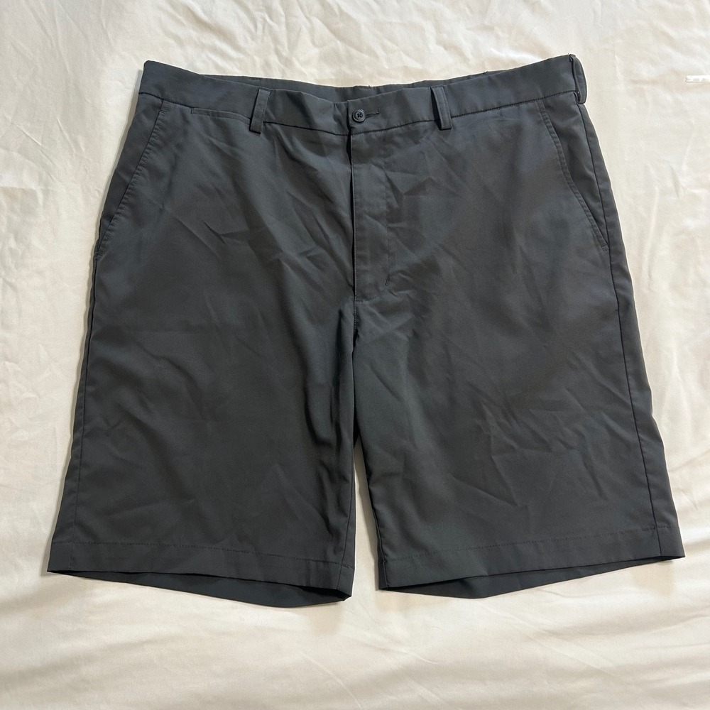 PGA TOUR Mens Golf Shorts Size 38 Charcoal Gray Performance Flat Front Athletic